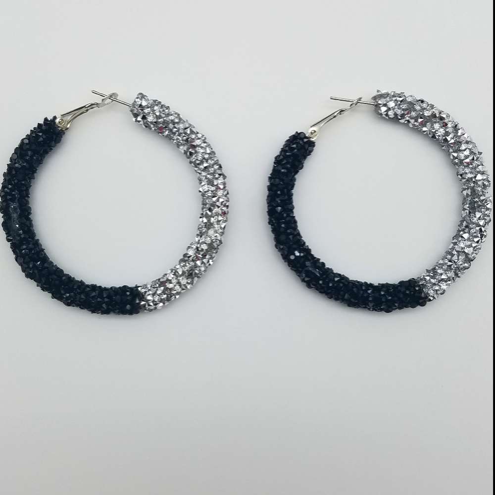 Two Tone Rhinestone Earrings